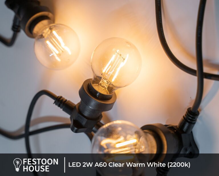 LED 2W A60 Clear Warm White (2200k) 3 min