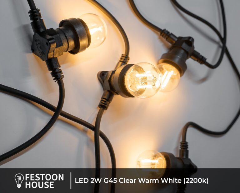 LED 2W G45 Clear Warm White (2200k) 1 min