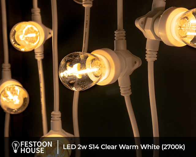 LED 2w S14 Clear Warm White 2700k white 2