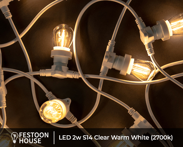 LED 2w S14 Clear Warm White 2700k white 3