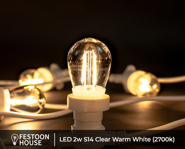 LED 2w S14 Clear Warm White 2700k white