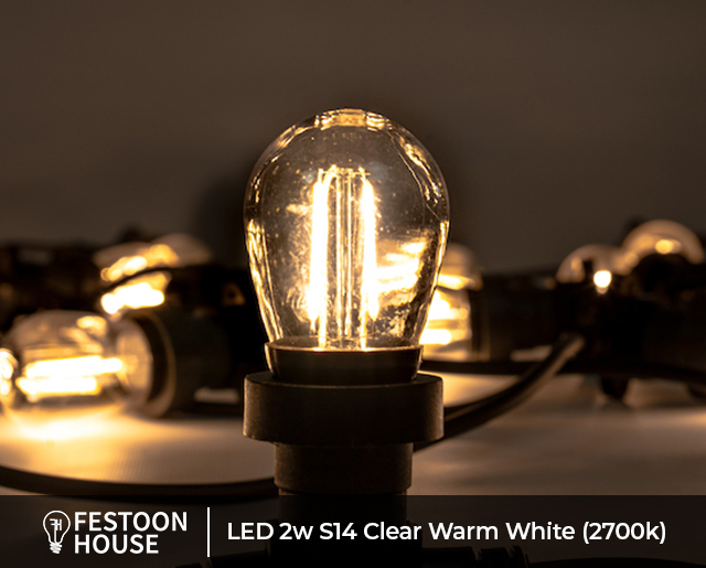 LED 2w S14 Clear Warm White 2700k