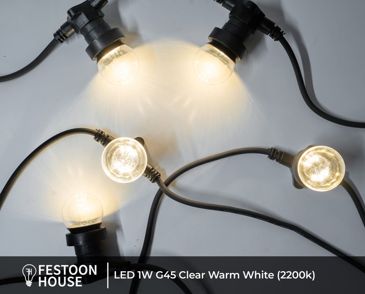led 1w g45 clear warm white 2200k 5 min 720