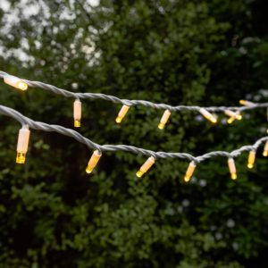 white fairy light strings in backyard scaled