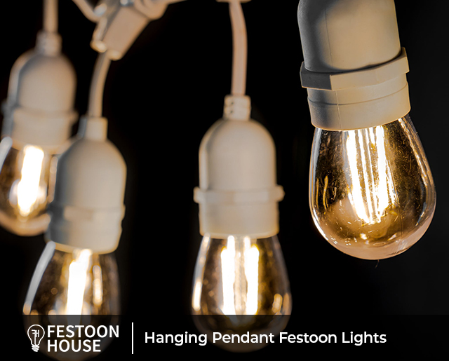 Hanging Pendant Festoon Lights white 2