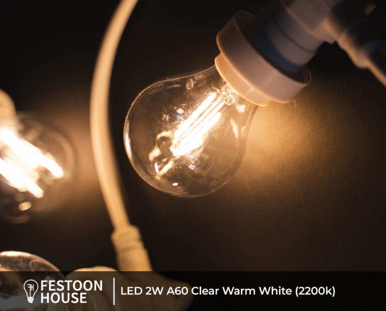 LED 2W A60 Clear Warm White (2200k) 2