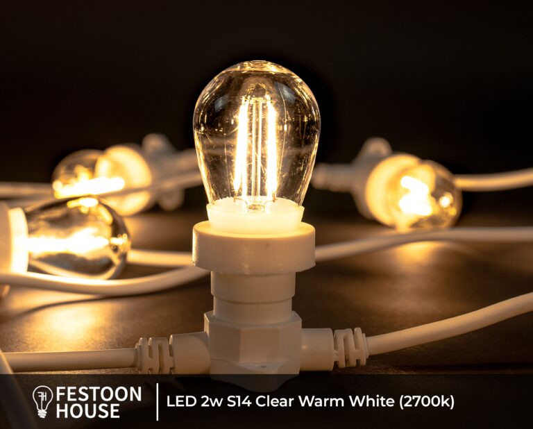 LED 2w S14 Clear Warm White (2700k) white 1 min