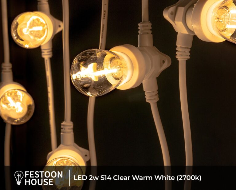 LED 2w S14 Clear Warm White (2700k) white 3 min