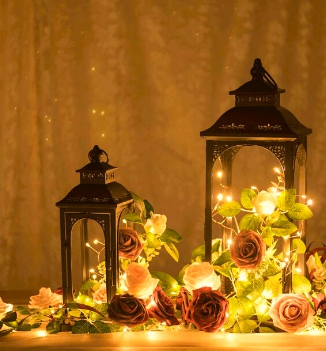 Lantern of Fairy Lights | 21 Stunning Wedding Lighting Ideas Using Festoon And Fairy Lights