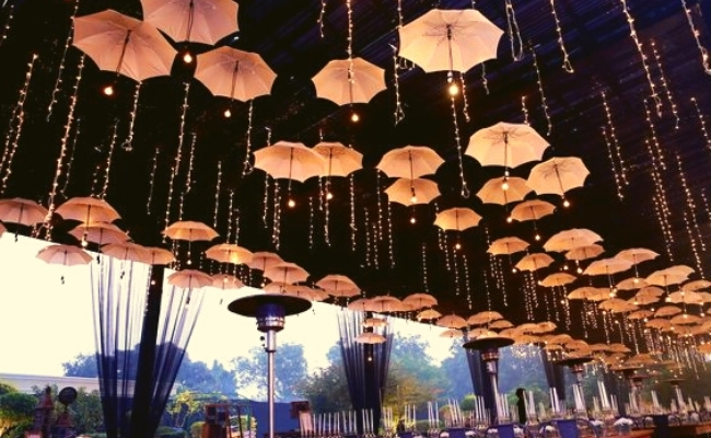 Under My Umbrella Wedding Lighting Ideas