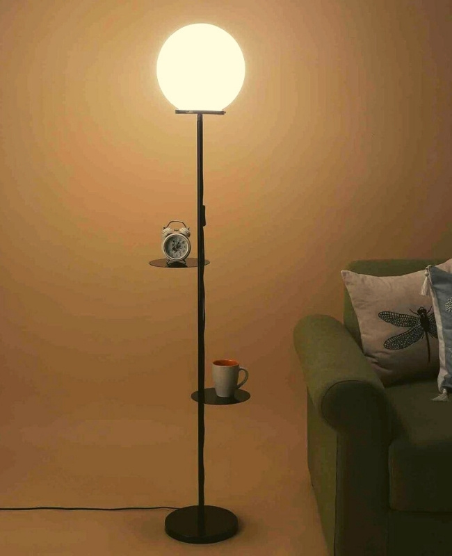 free standing floor lamp with holder for mugs or other trinkets