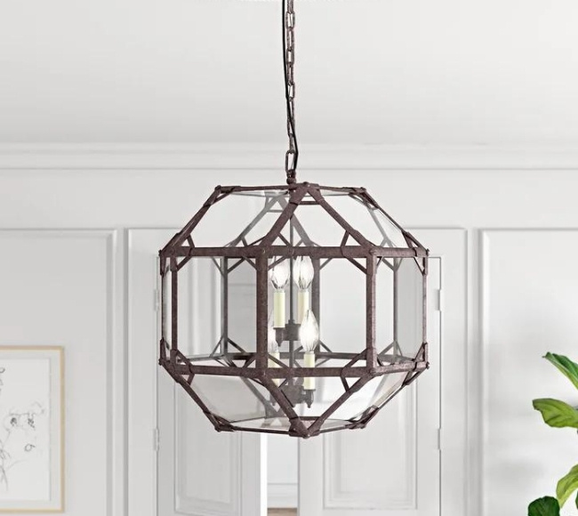 geometric lantern used as a bedroom hanging pendant lights
