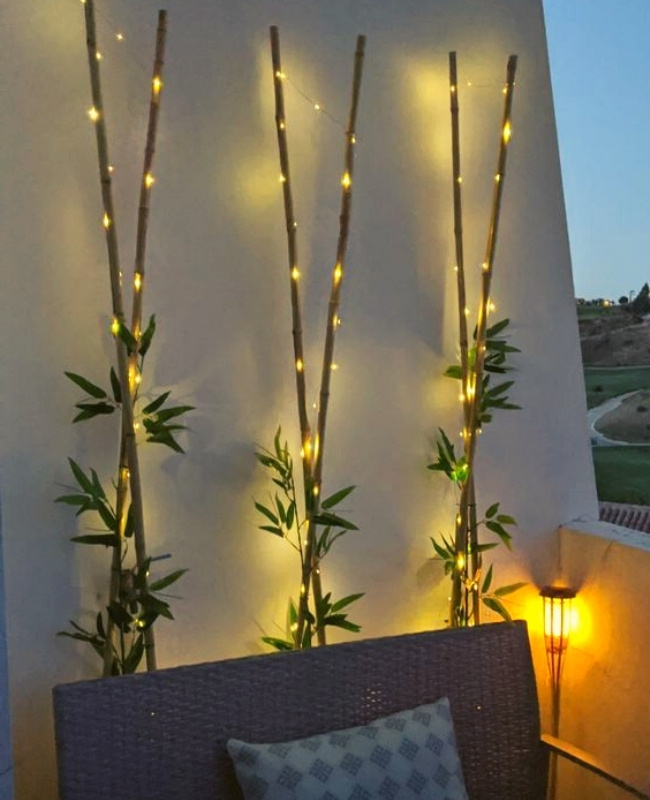 bamboo fairy light string lights outdoor ideas