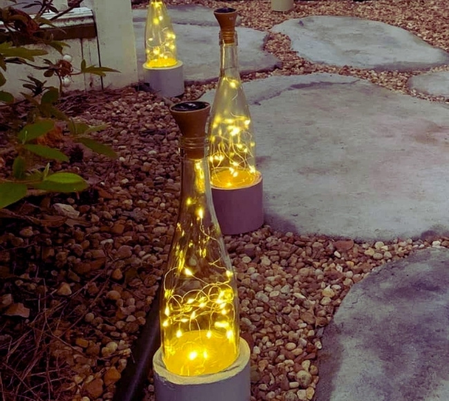 bottle fairy lighting string lights outdoor ideas
