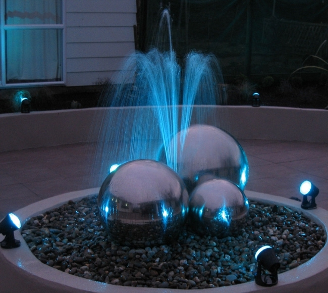 fountain lights outdoor lighting ideas