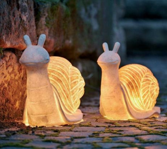 snail decor lights outdoor lighting ideas