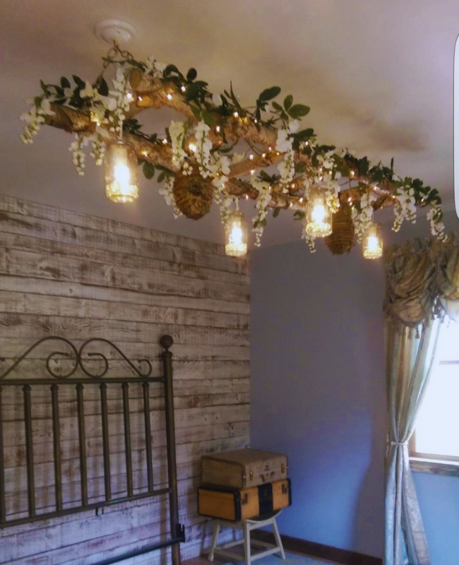 how to hang fairy lights on ceiling ladder chandelier