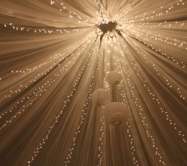 how to hang fairy lights on ceiling maypole like tent