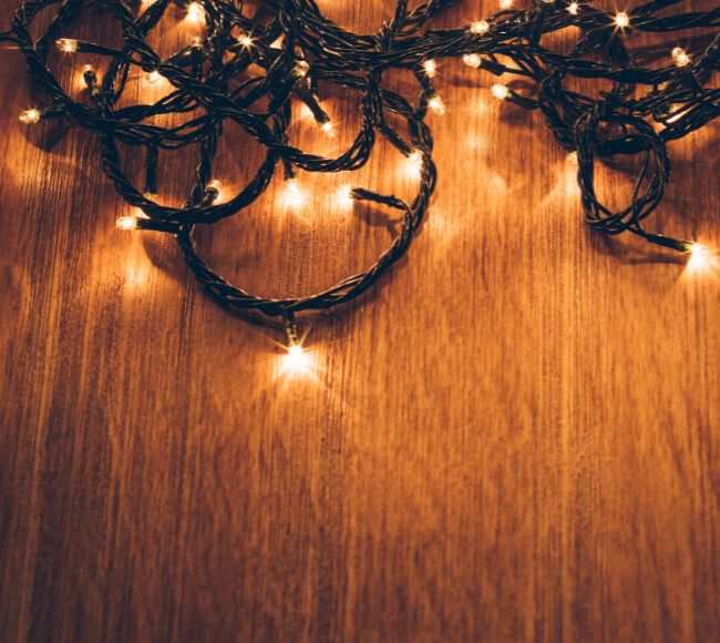 how to hang fairy lights on ceiling wood background