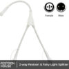 2 way Festoon Fairy Light Splitter white 3