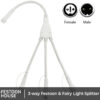3 way Festoon Fairy Light Splitter white 2