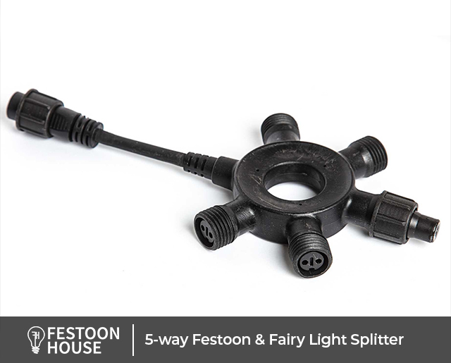 5 way Festoon Fairy Light Splitter
