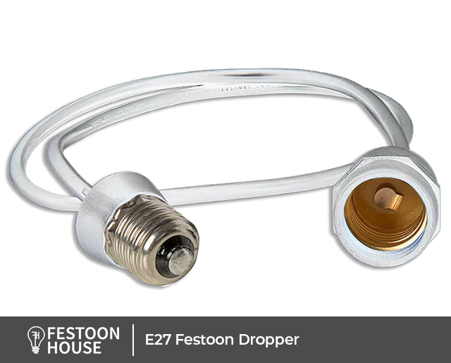 E27 Festoon Dropper white