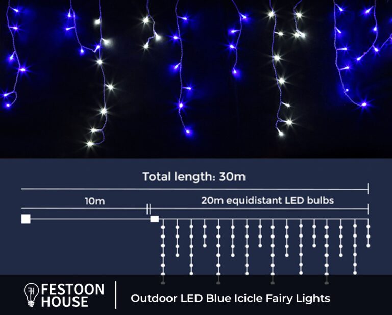 Outdoor LED Blue Icicle Fairy Lights 2