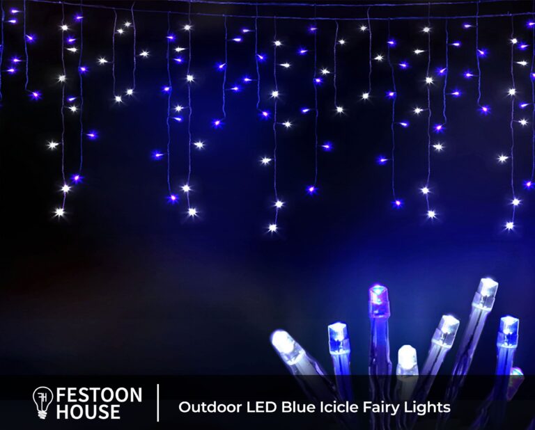Outdoor LED Blue Icicle Fairy Lights 3