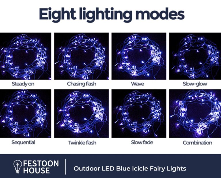 Outdoor LED Blue Icicle Fairy Lights 6 min