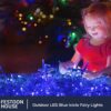 Outdoor LED Blue Icicle Fairy Lights 8 min