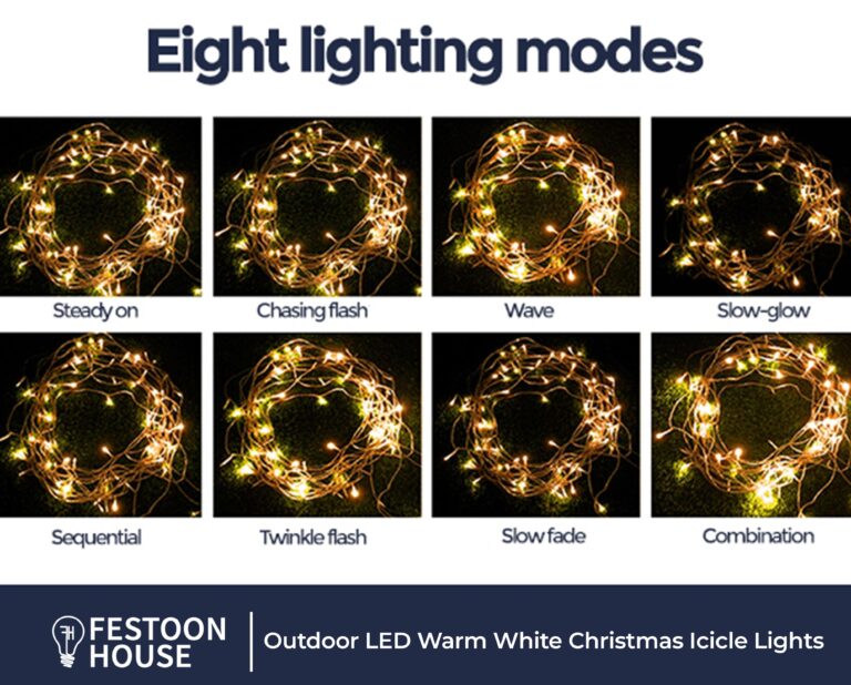 Outdoor LED Warm White Christmas Icicle Lights 7 min