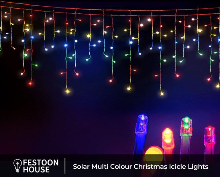 Solar Multi Colour Christmas Icicle Lights 1 min
