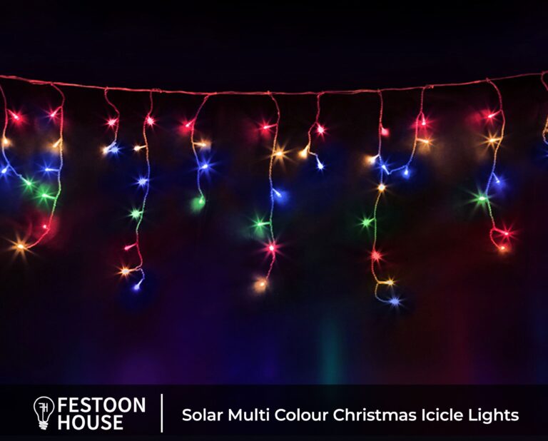 Solar Multi Colour Christmas Icicle Lights 2 min