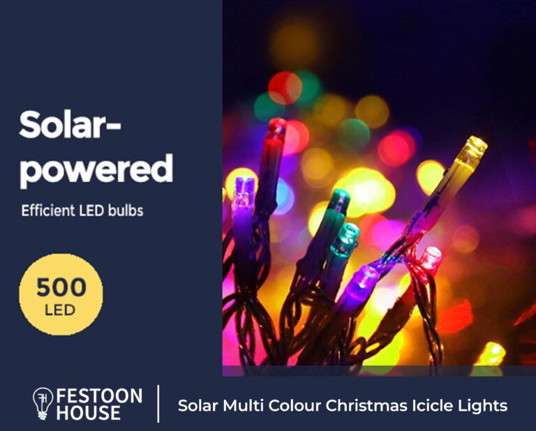 Solar Multi Colour Christmas Icicle Lights 6 min