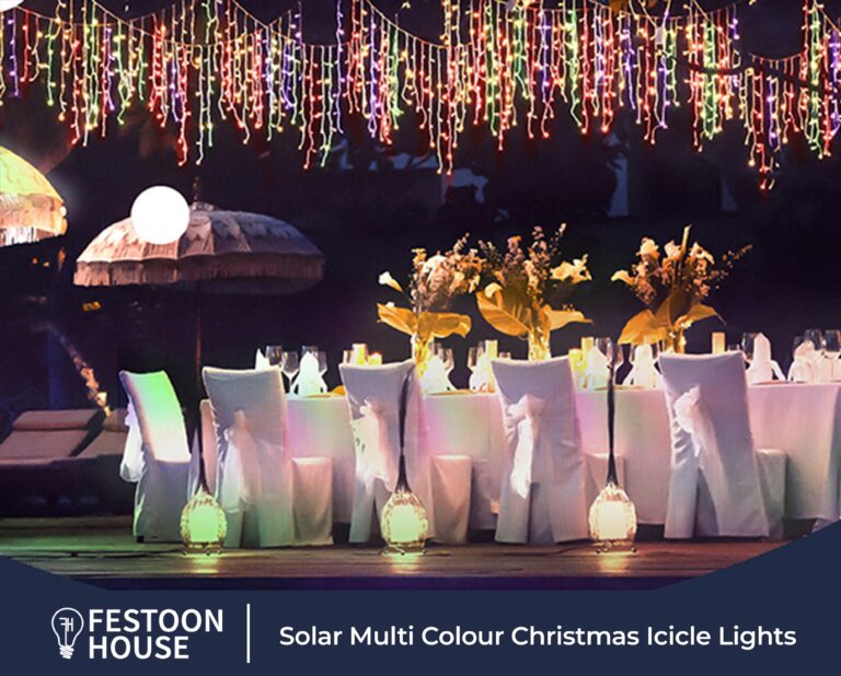 Solar Multi Colour Christmas Icicle Lights 7 min