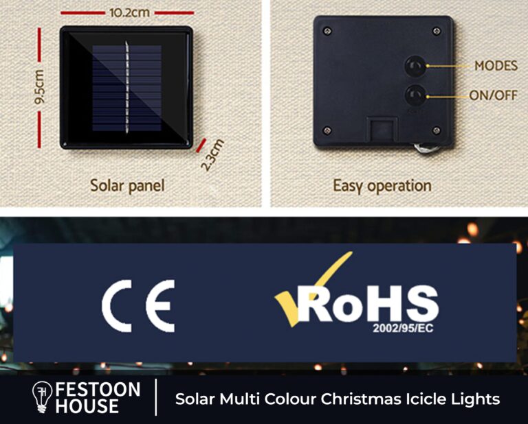 Solar Multi Colour Christmas Icicle Lights min