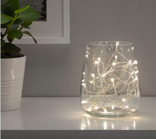 what are fairy lights clear glass vase