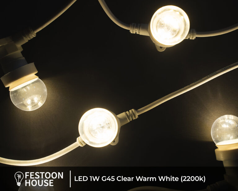 LED 1W G45 Clear Warm White (2200k) 5