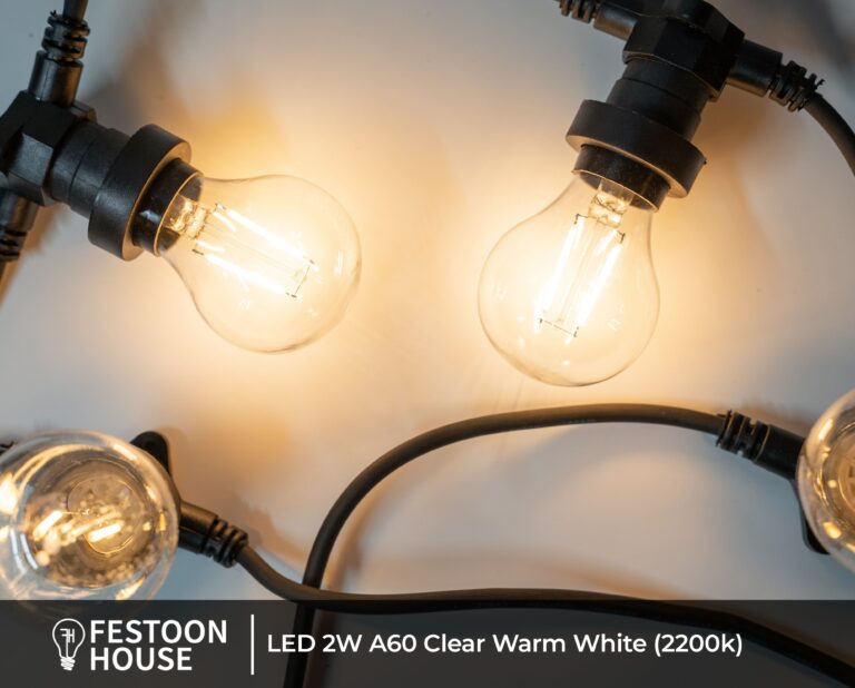 LED 2W A60 Clear Warm White (2200k) 2 min