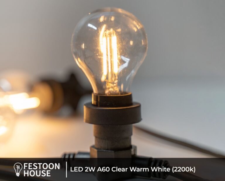 LED 2W A60 Clear Warm White (2200k) 4 min