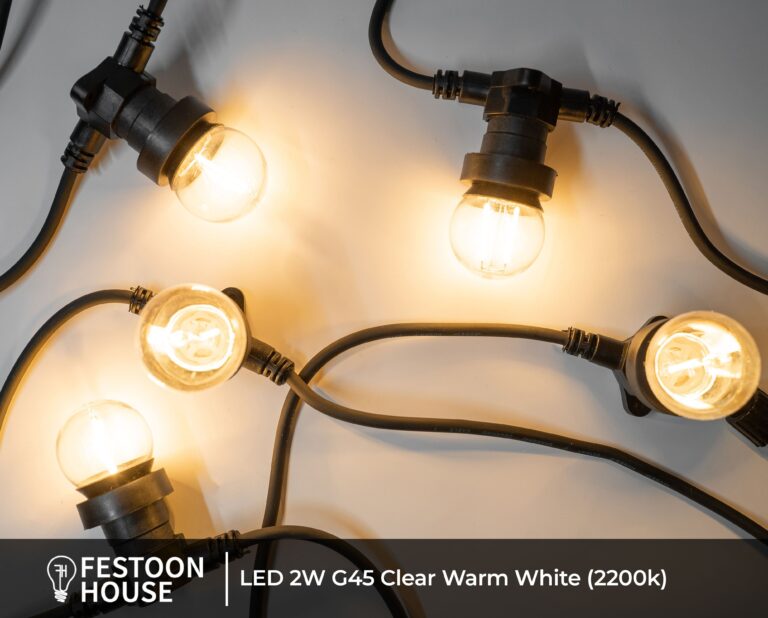 LED 2W G45 Clear Warm White (2200k)