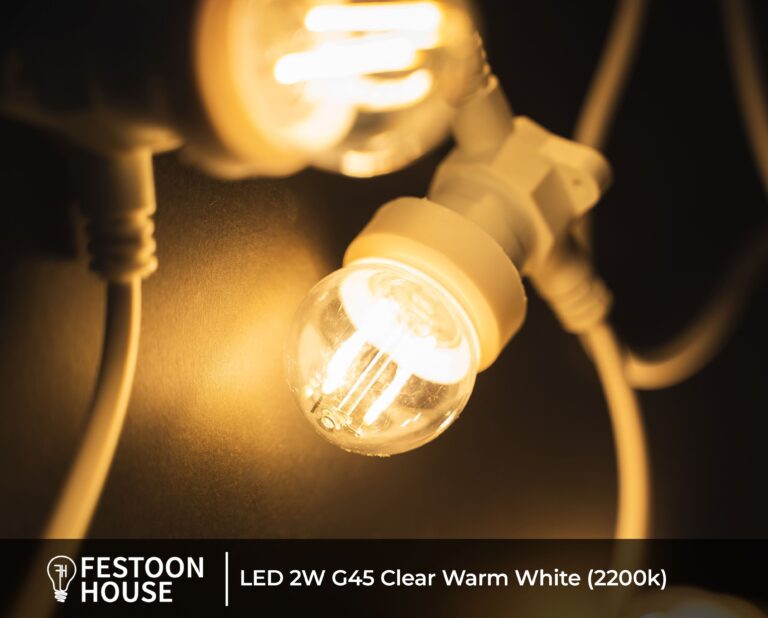 LED 2W G45 Clear Warm White (2200k) 3 min
