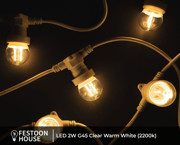 LED 2W G45 Clear Warm White (2200k) 4 min