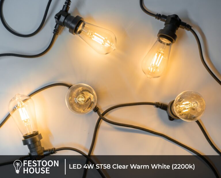 LED 4W ST58 Clear Warm White (2200k) 1 min