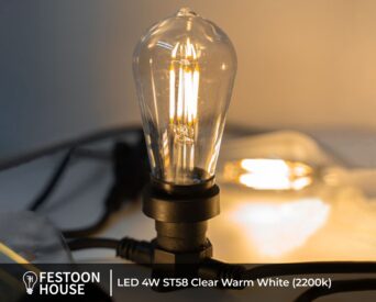 LED 4W ST58 Clear Warm White (2200k) 3 min